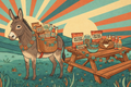 Donkey delivering snacks and drinks at Cowabunga Camp picnic table setup